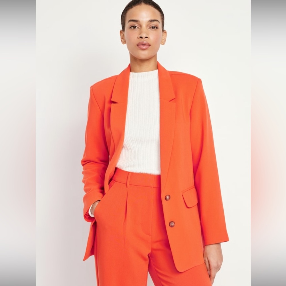 Vibrant Orange Taylor Relaxed Suit Blazer Sold Out Online - Picture 6 of 6